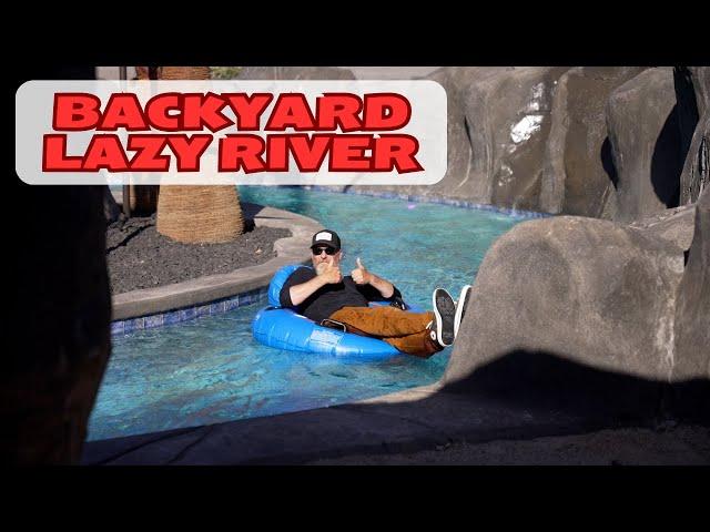 Private Oasis with LAZY RIVER! Backyard Pool Walkthrough PART 1