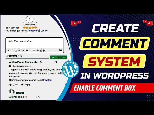 How to create live comment system in WordPress | How to add comment box in WordPress page