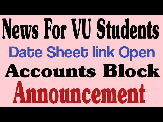 Date sheet link open|Midterm Exams Announcement|Midterm|Exam|Date|Sheet|VU.