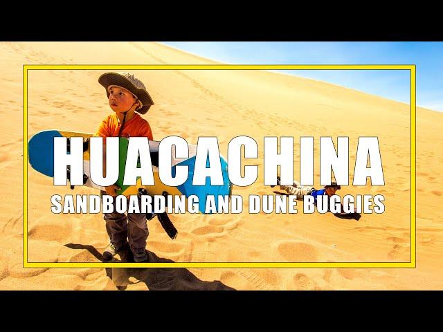 Sandboarding in Huacachina, Peru with kids