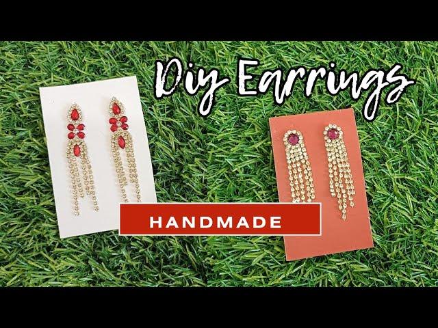 Handmade  Party wear Earrings making || DIY Earrings #Diy #handmade #viralvideo #diyjewelery