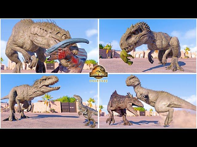 Indominus Rex All Perfect Animations & Interactions  Jurassic World Evolution 2 - JWE, I-REX