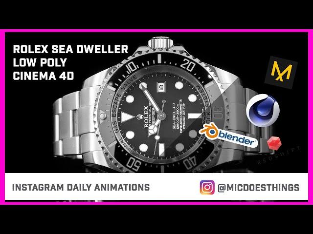 Rolex Sea Dweller - Low Poly Cinema 4D (Rendered in Cycles 4D)