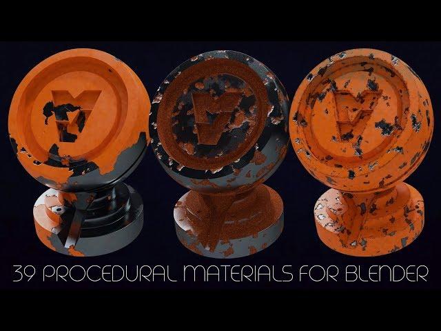 Blender PBR Procedural Material Pack with Mask Generator Node Cycles and Eevee