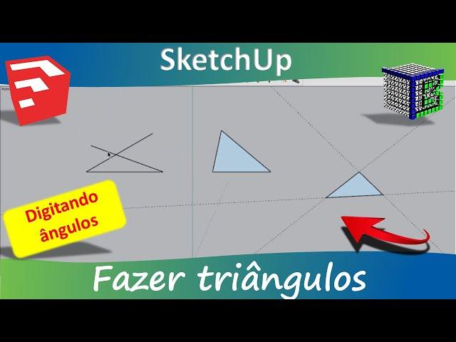 Como fazer triângulo no sketchup digitando ângulos