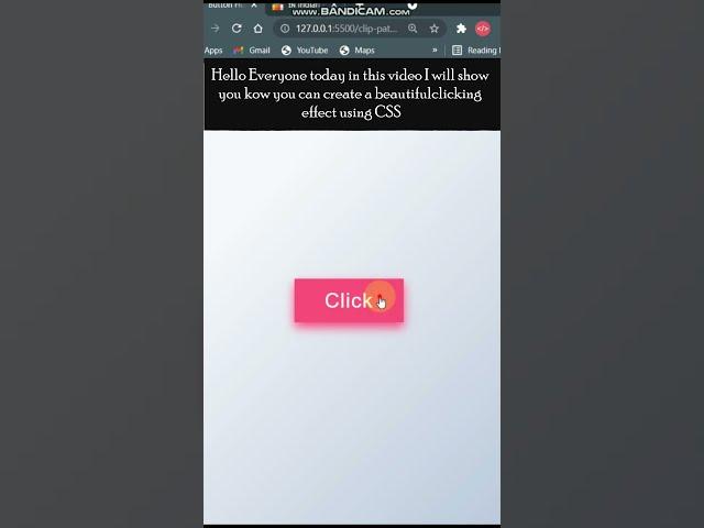 CSS Button Clicking Effect #shorts