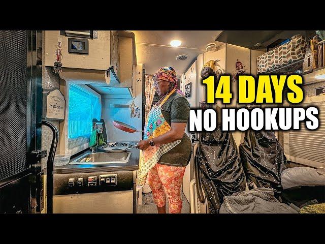 Surviving two weeks without hookups (living in my camper van) - RV LIFE