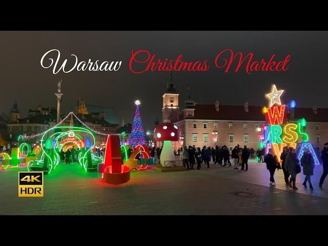 Magical Warsaw Christmas Market 2024  Best Festive Experience in Poland! - 4K HDR