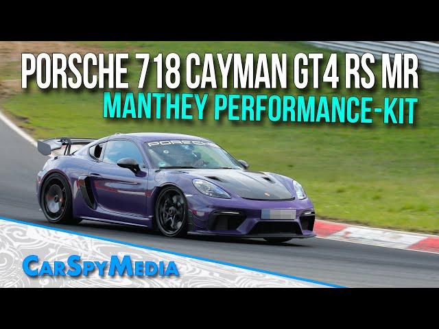 2024 Porsche 718 Cayman GT4 RS MR Manthey Performance-Kit Caught Testing At The Nürburgring