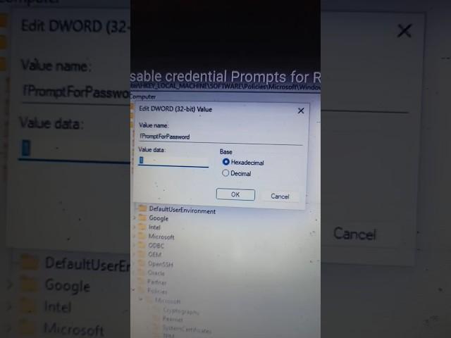 Disable credential Prompts for Remote Desktop Connections