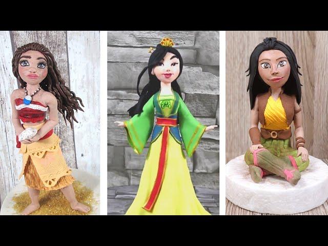 Strong and Powerful Disney Princesses Cake Toppers out of Fondant