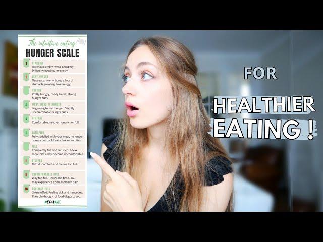 HOW TO LISTEN TO YOUR HUNGER CUES with the Intuitive Eating Hunger Scale. | Edukale