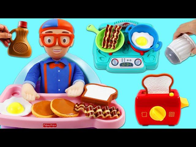 Blippi is Hungry! Let's Cook with Kitchen Stove & Toaster!