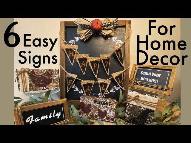 DIY Rustic Signs ~ Quick And Easy Projects To Sell ~ Cozy Fall Signs