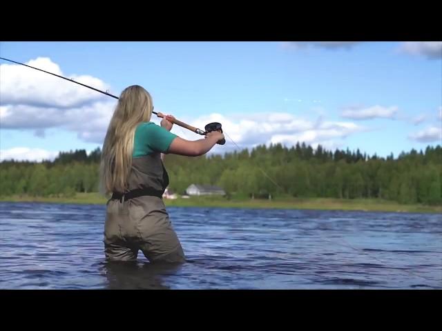 Salmon fly fishing on Tornio / Torne River in Pello in Lapland: chasing Baltic salmon Finland Sweden