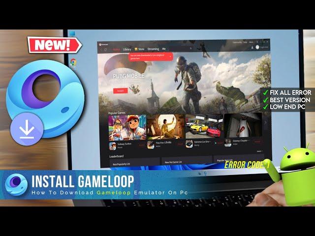 Download Gameloop Emulator in PC and Laptop [ Fix All Error ] Gameloop Install in PC