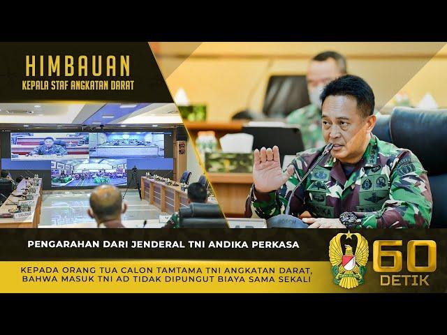 Pengarahan Kasad Kepada Orang Tua Calon Tamtama TNI AD, Bahwa Masuk TNI AD tidak Dipungut Biaya⁣