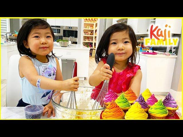 Emma and Kate Bake Cupcakes for the family!