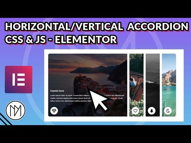 Custom Horizontal/Vertical Accordion Card - CSS, JS - Elementor Tutorial 2024