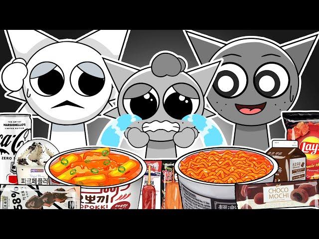 Incredibox Sprunki - Wenda Family Convenience Store BLACK WHITE Food Mukbang Animation | ASMR