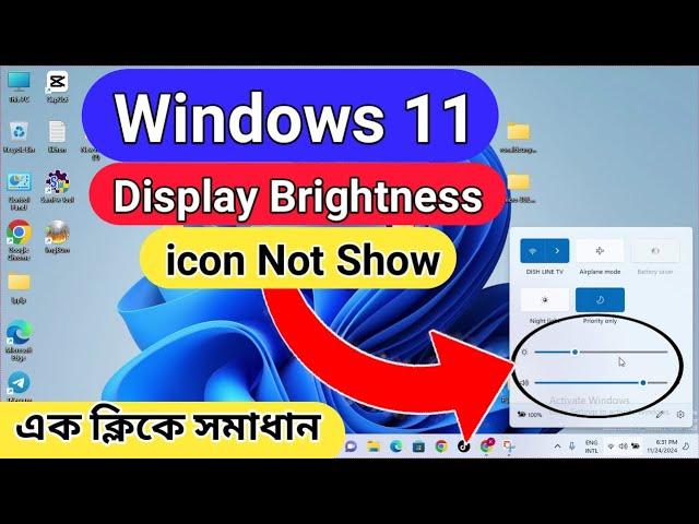 Windows 11 display Brightness icon not showing