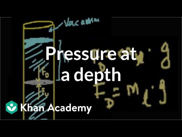 Pressure at a depth in a fluid | Fluids | Physics | Khan Academy