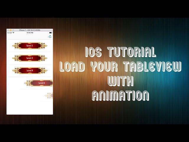 iOS Swift3 Load Your TableView with Animation