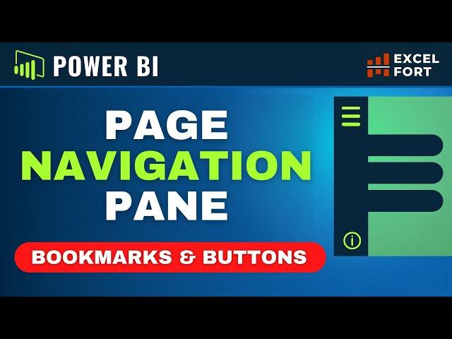 Power BI PAGE NAVIGATION Panel | HOW TO easily create with Bookmarks & Buttons