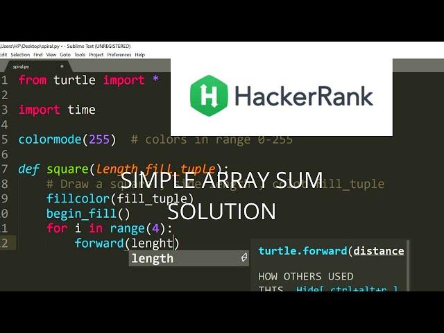 Simple Array Sum Hackerrank solution in Python