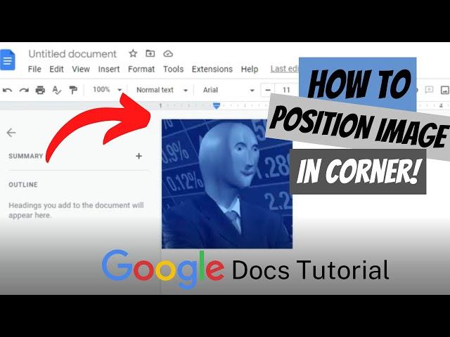 How To Position Image In The Corner | Google Docs Tutorial