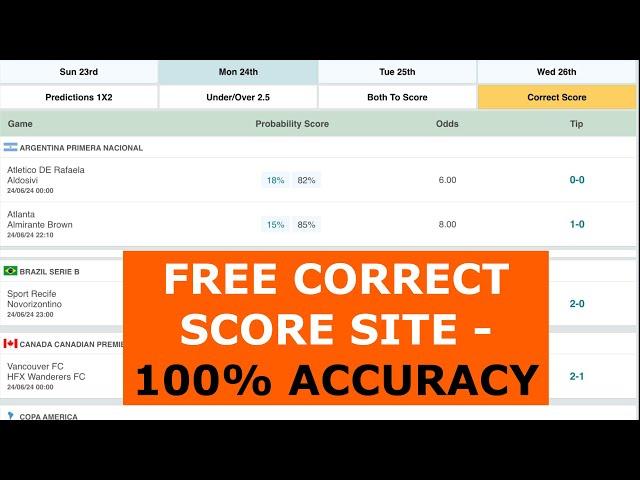 Top 3 Free Correct Score Predictions Site