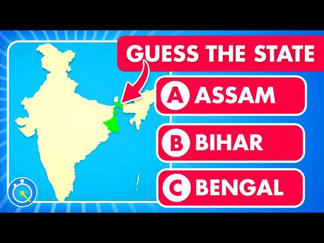 Guess The Indian State From The Map | India Map Quiz