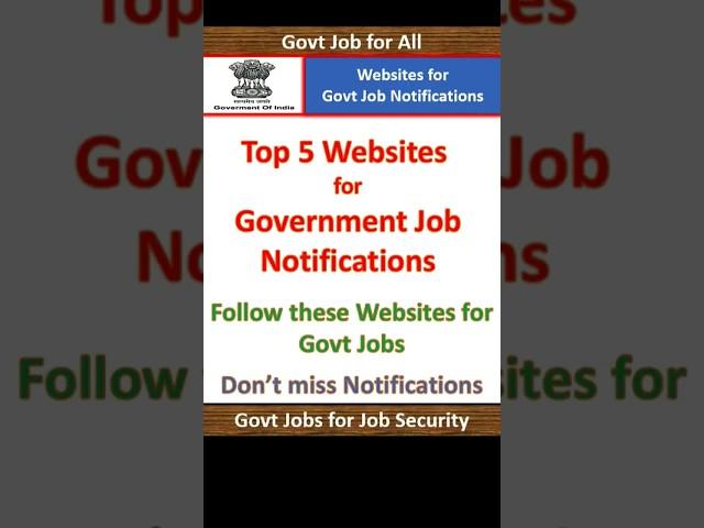 Top 5 Government Websites for Job Notifications | Govt Job Websites | Sarkari Naukri Websites