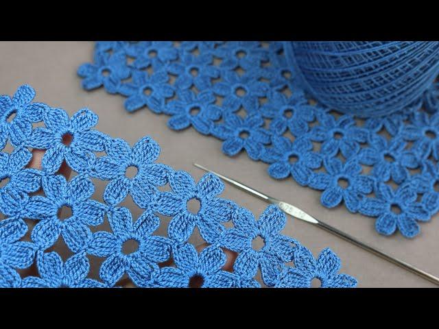 ЦВЕТОЧНЫЙ УЗОР без отрыва нити!!!  ВЯЗАНИЕ КРЮЧКОМ :) SUPER EASY Beautiful Flower Pattern Crochet