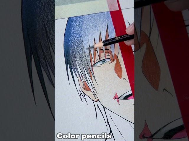 『呪術廻戦』Color Pencils vs Markers - TOJI #shorts #art #jujutsukaisen #呪術廻戦