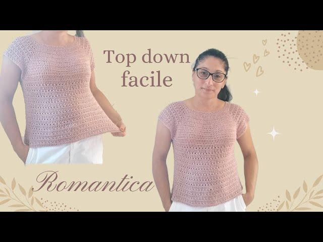 TUTORIAL MAGLIA "ROMANTICA"...TOP DOWN UNCINETTO FACILE