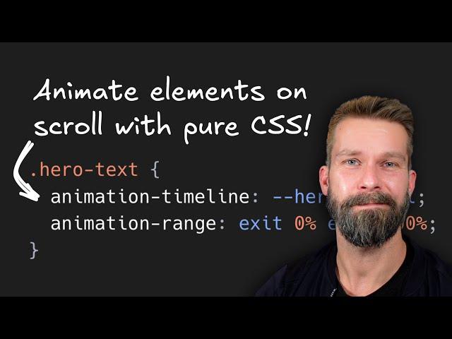 Animate hero elements with scroll-driven CSS animations