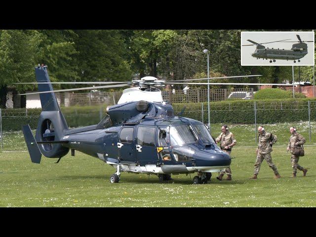 Head of British & US Army air lifted by military helicopters to London  