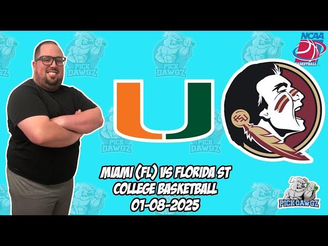 Miami vs Florida State 1/8/25 Free College Basketball Picks and Predictions | NCAAB Pick