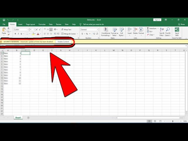 How To Fix Microsoft Excel Security Warning: Automatic update of links has been disabled
