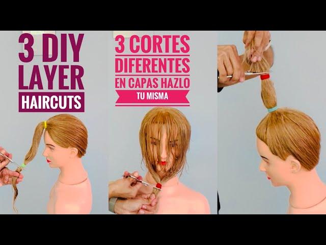 3 Cortes Diferentes en Capas Hazlo Tu Misma -  3 DIY LAYER HAIRCUTS