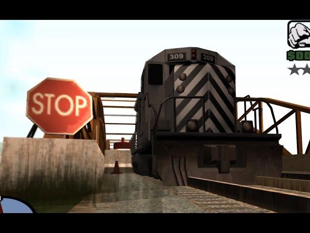 GTA San Andreas - How to drive a train thru a bridge barrier - NO CHEATS, NO MODS, NO GLITCHES