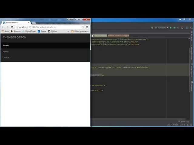 Bootstrap Tutorial for Beginners - 8 - Navbar Toggle Button