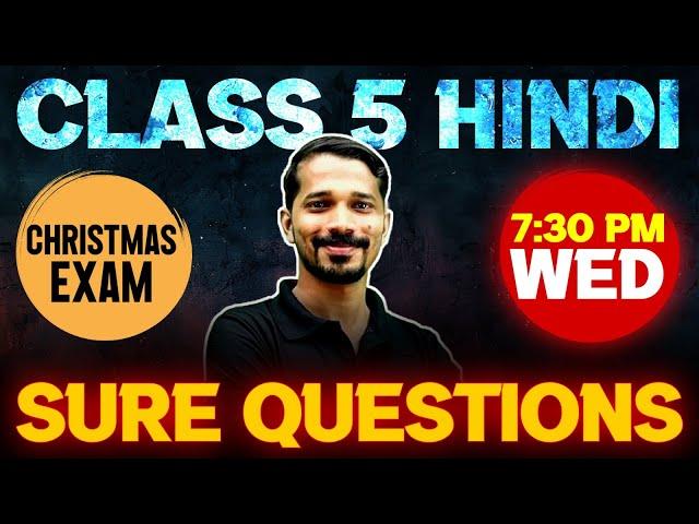 Class  5 Hindi Christmas Exam | Sure Questions | Exam Winner Class 5