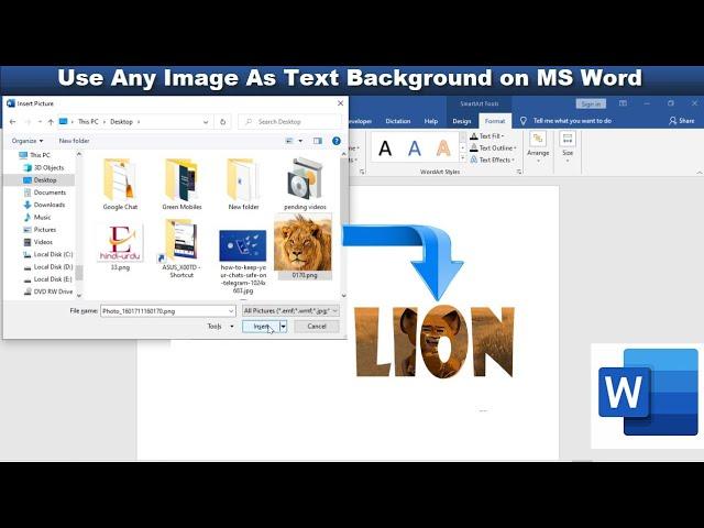 How to Insert an Image Inside of Text in Microsoft Word on Windows