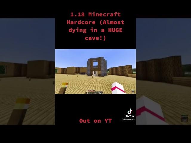 1.18 Minecraft Hardcore (Almost dying in a HUGE cave!) #shorts