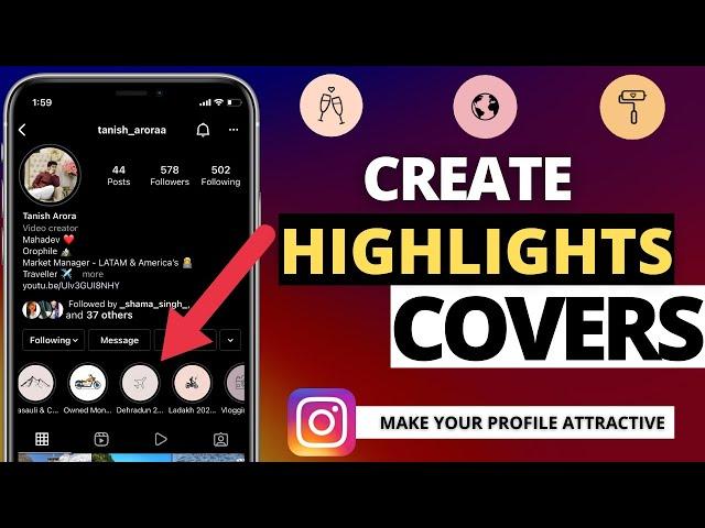 How To Create Instagram Story Highlight Covers  | How To Make Instagram Highlight Icons 2021