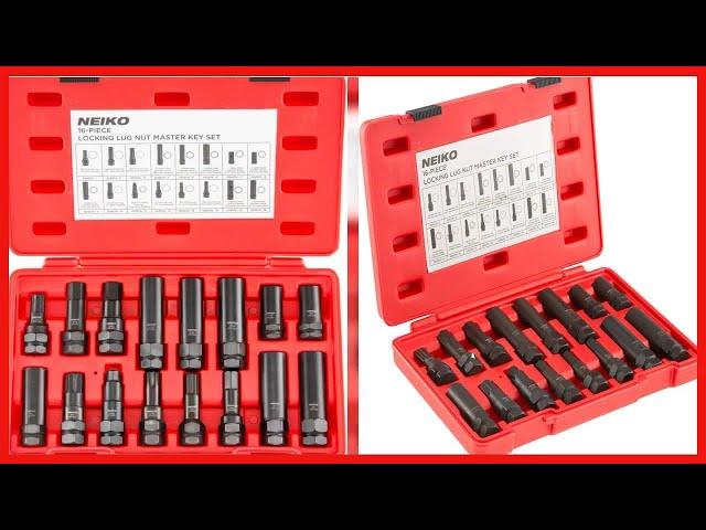 NEIKO 02457A Lug Nut Key Set | 16 Pcs Locking Lug Nut Master Key Set