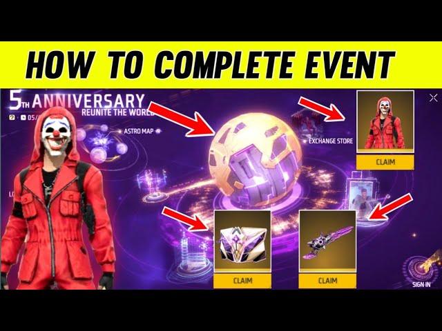 How To Complete 5th Anniversary Event | Free Fire New Event | 5th Anniversary Free Fire