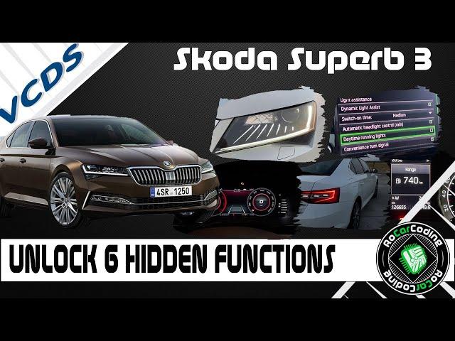 UNLOCK 6 HIDDEN FUNCTIONS ON SKODA SUPERB 3 | #VCDSCODING & #OBDELEVEN